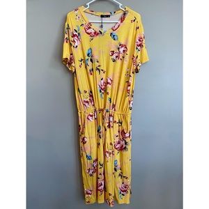 Simier Fariry XL Yellow Floral Dress